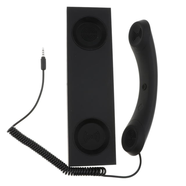 Auricular de Teléfono Retro, Receptor de Teléfono a Prueba de Radiación de 3,5 Mm Y Soporte para Teléfono para 5 6 Black Baoblaze Auricular del teléfono de la radiación