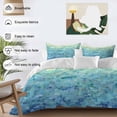 thumbnail image 3 of 3 Piece Turquoise Blue Teal Duvet Cover Set Queen Size,Microfiber Comforter/Quilt Cover with Corner Ties and 2 Pillowcases,Chic Stained Glass Texture Aesthetic All Season Bedding with Zipper Closure, 3 of 8