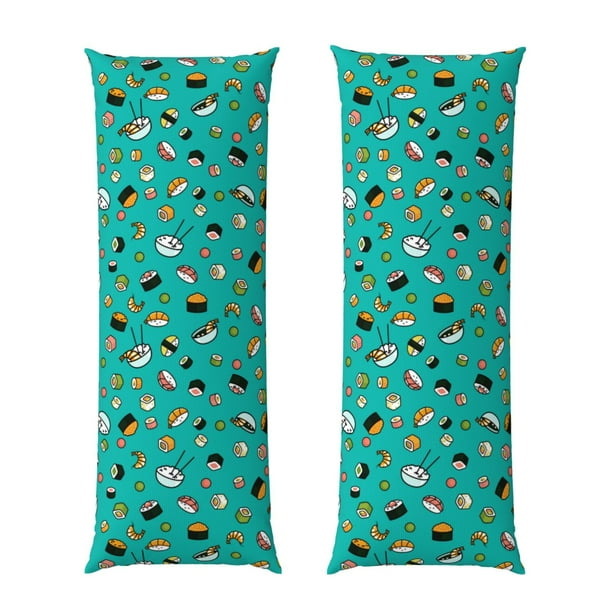 Balery Sushi Funda Protectora para Almohada Corporal de Algodón Hipoalergénico con Cierre(55 x 21 pulgadas), Almohadas No Incluidas