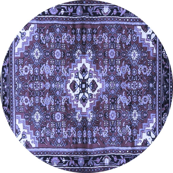 Ahgly Company Machine Washable Indoor Round Persian Blue Traditional Area Rugs, 3' Round