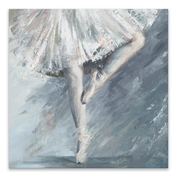 Artissimo Designs - Toile décorée à la main, ballerine grise - 27 W x 27H x 1,25 D