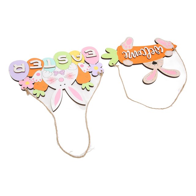 Decoración de puerta de conejo de Pascua, 2 piezas de puerta de conejo de Pascua, decoración colgante de puerta de Pascua, letrero de puerta de conejo de Pascua, innovación moderna