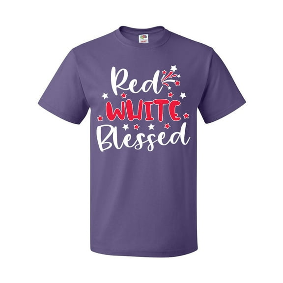 Inktastic 4th of July Red White Blessed Fireworks T-Shirt
