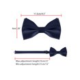 thumbnail image 3 of INSPIRE CHIC Men's Pre-Tied Bow Tie with Matching Pocket Squares Sets for Business Causal Navy Blue One Size, 3 of 5
