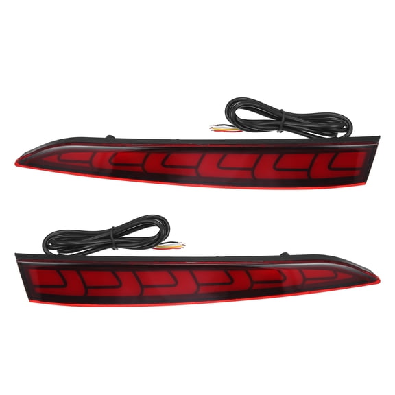 1 Pair Rear Bumper Reflector Fog Brake Tail Turn Signal Light Red Amber LED for Hyundai Accent 2016-2019