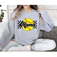 thumbnail image 2 of Softball Mama Sweatshirt for Women Yellow Checkered Softball Mom Sweater Gray Sweatshirt Adult Small, 2 of 6