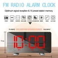 thumbnail image 2 of DOLITY Digital Clock Large Display, LED Electric Alarm Clocks Mirror Surface for Makeup with Dimming Mode, 3 Levels Brightness, USB Ports Black Red, 2 of 9