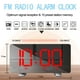 thumbnail image 2 of Radio portátil digital con pantalla LED grande, superficie de espejo, 3 niveles de brillo y USB Negro rojo, 2 of 9