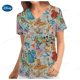 thumbnail image 1 of Disney-uniforme de enfermera de manga corta con cuello en V y bolsillo para mujer, monos informales, camiseta, Top de cuidado, 1 of 4
