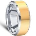 thumbnail image 2 of Pompeii3 Men's Polished Tungsten & Gold Plated Two Tone 8mm Ring Wedding Band, 2 of 3