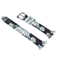 thumbnail image 3 of Replacement Slim Leather Printing Watch Band Strap For Fitbit Versa Woman (Black Green Flower), 3 of 10