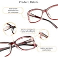 thumbnail image 6 of 5 Pairs Reading Glasses, Blue Light Blocking Glasses, Computer Reading Glasses for Women and Men, Fashion Rectangle Eyewear Frame(5 Red, +4.00 Magnification), 6 of 6