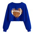 thumbnail image 4 of Crop Sweatshirt for Women Funny Football Baseball Mom Graphic Lantern Long Sleeve Pullovers Soft Lightweight Loose Fit Sweatshirts Trendy Print Shirts Daily Travel Outfits, Blue 4XL, 4 of 4
