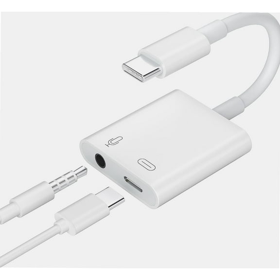 USB C to 3.5mm Audio Adapter, USB C Headphone Adapter and PD 60w Charger USB-C to Headphone Jack Adapter with Hi-Fi DAC Chip Support Lossless Music For Android iPad pro MacBook Pro/Air M1 M2(White)