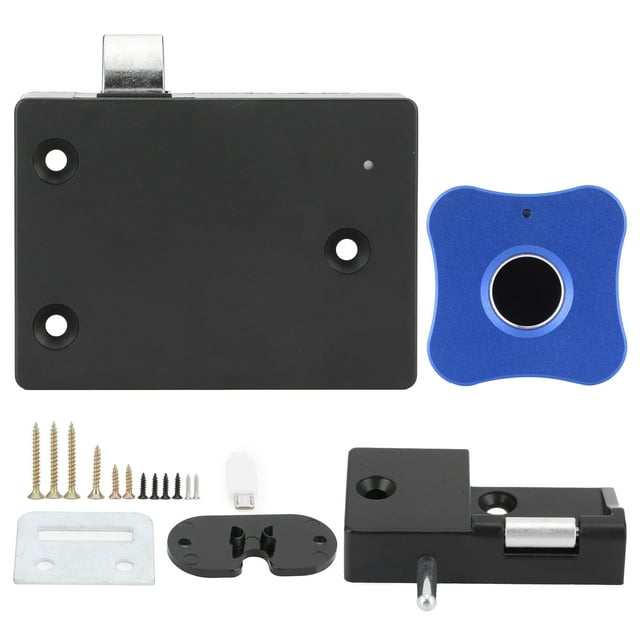 Cerradura inteligente con huella dactilar para el hogar, gabinete de aleación de aluminio, cerradura pequeña eléctrica para cajón de gabinete, forma de flor, azul