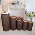 thumbnail image 2 of perfeclan 5Pcs Cylinder Plinth Covers Cylinder Plinth Stand Covers, Elegant Lightweight Cylinder Pedestal Covers for Festivals Birthday Wood Grain, 2 of 9