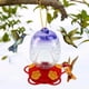 thumbnail image 4 of comedero para colibrí de vidrio esmaltado púrpura, comedero de vidrio con vidrio pintado, comedero para pájaros para agua, 4 of 6