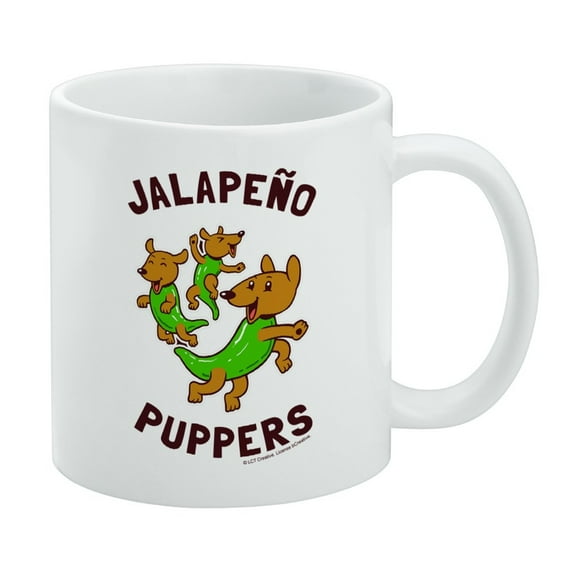 Jalapeno Puppers Puppy Dog Poppers Funny Humor White Mug