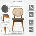 thumbnail image 3 of LeisureMod Holbeck Wicker Dining Chair with Wood Legs Set of 2 Gray, 3 of 13