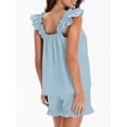 thumbnail image 2 of Lamuusaa Womenacute;s Summer 2PCS Pajamas Sets Sleeveless Backless Sling Vest + Ruffle Shorts, 2 of 8