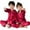 Red, variant on Beautyzll 2PCS Kids Girls Boys Satin Pajamas Sets Toddler Long Sleeve Silk Loungewear Clothes Outfits Soft Button-Down Pjs Nightwear for 3-14Y