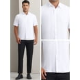 thumbnail image 4 of Unique Bargains Men's Short Sleeve Cotton Regular Fit Button Down Formal Shirt S White, 4 of 5