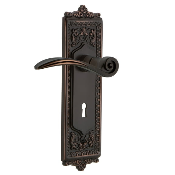 Nostalgic Warehouse Eadswn_Prv_234_Kh Swan Privacy Door Lever Set - Bronze