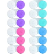 12PCS Colorful Contact Lens Case, Contact Lens Immersion Kit, Leak-Proof Packaging, Suitable for Outdoor Mini Contact Lens Case Screw Top