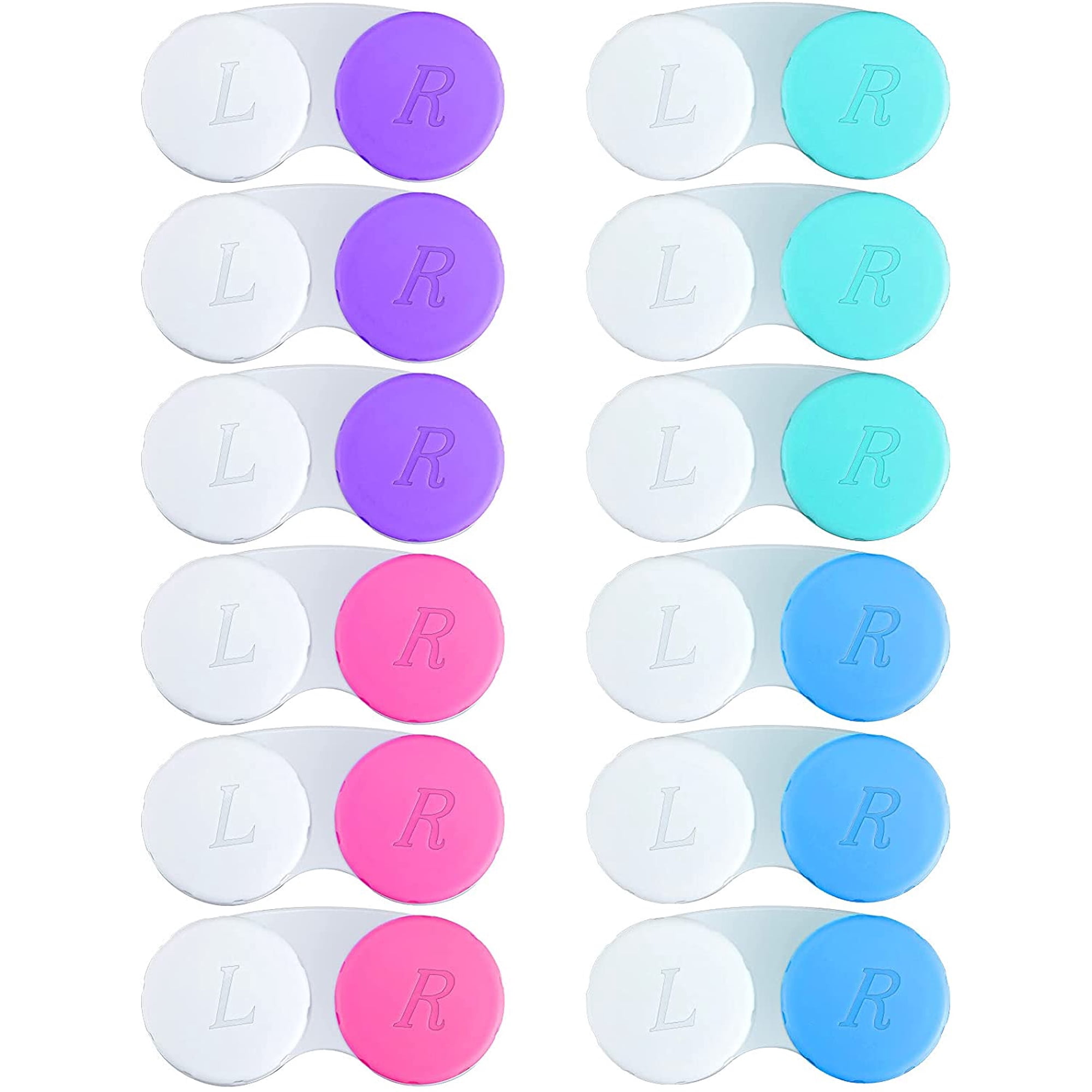 12PCS Colorful Contact Lens Case, Contact Lens Immersion Kit, Leak-Proof Packaging, Suitable for Outdoor Mini Contact Lens Case Screw Top