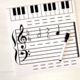 thumbnail image 4 of 1 juego de pizarra borrable en blanco con forma de gran pentagrama para estudiantes de música, profesores, pizarra blanca con succión magnética, incluye rotuladores borrables y pegatinas de, 4 of 6