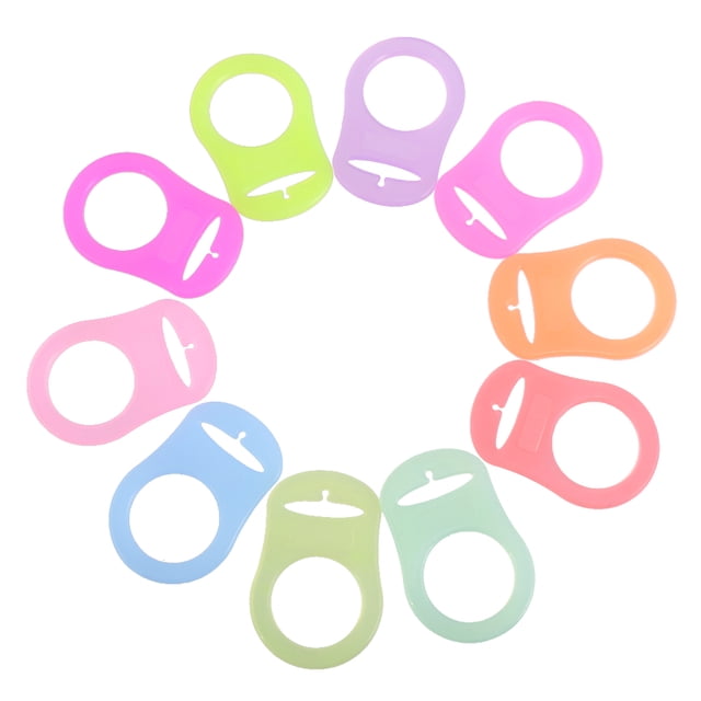 10 Unids Colorido Botón De Silicona Chupete Titur Clip Adaptador Para s Sunnimix Anillos de chupete de silicona