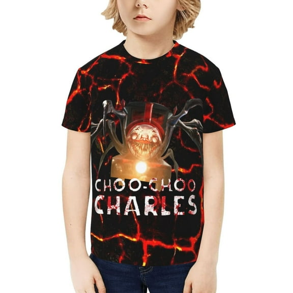Choo-Choo Charles Kids T-Shirt 3d Printed Graphic T-Shirts Boys And Girls Short Sleeve Shirts For Youth Kids X-Small
