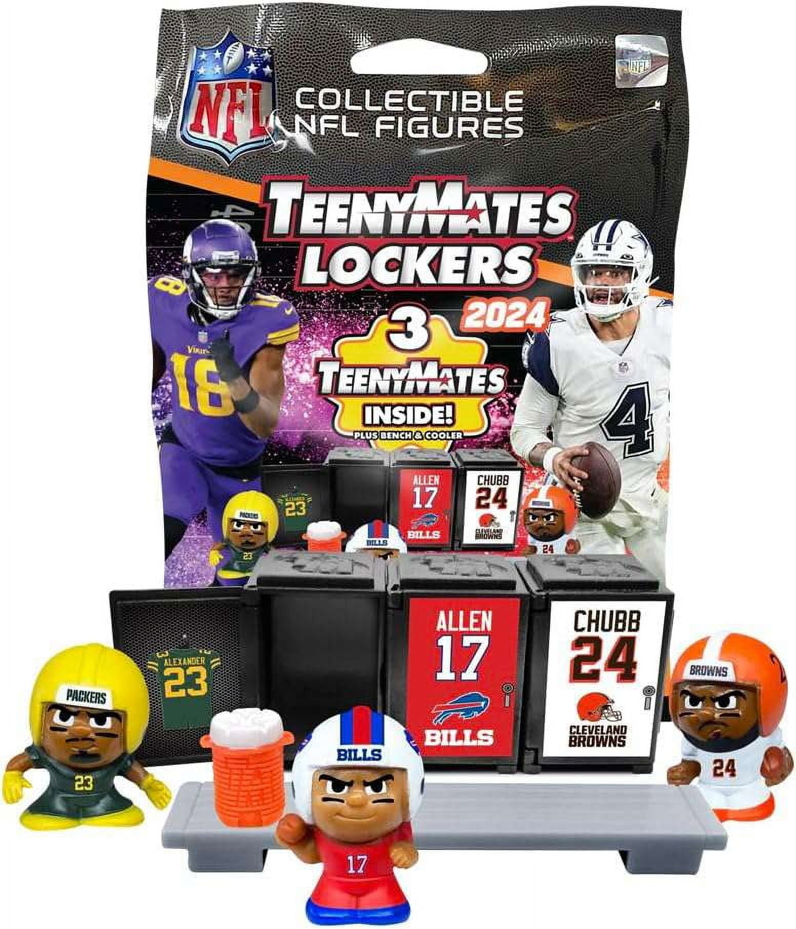 Party Animal TeenyMates 2024 Series 12 NFL Lockers Blind Mystery Pack, 3 Pcs