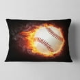 thumbnail image 2 of Designart Baseball Ball - Sport Throw Pillow - 12x20, 2 of 5