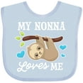 thumbnail image 3 of Inktastic My Nonna Loves Me with Sloth and Hearts Boys or Girls Baby Bib, 3 of 4