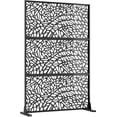 thumbnail image 3 of EastVita 72x47 Inch Metal Privacy Screen, Freestanding Decorative Divider for Garden with Stable Base, Crushed Glass Pattern, 3 of 8