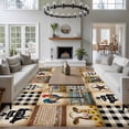 thumbnail image 3 of 5'x8' Area Rugs, Animals Farmhouse Indoor Outdoor Area Rug for Living Room Bedroom, Vintage Farm Country Star Brown Plaid Washable Bathroom Rugs Kitchen Floor Carpet Mats Home Decor Aesthetic, 3 of 8