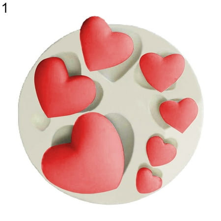 

HUAQUE Cake Mold Non Stick Easy to Demold Silicone Heart Shape DIY Decorative Fondant Mold Baking Accessories