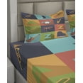thumbnail image 2 of Ambesonne Colorful Fitted & Top Sheet Set with Shams, Jazz Equipment Music, Multicolor, 2 of 4