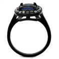 thumbnail image 3 of Two-Tone IP Black (Ion Plating) Stainless Steel Ring with Synthetic Synthetic Glass in Montana for Women Montana Stone Color Style TK2283 Size 6, 3 of 4