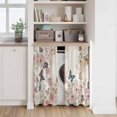 thumbnail image 6 of Vintage Pink Flowers Kitchen Curtain for Berdoom Living Room Cafe 45 Inch Length, Spring Floral Butterfly Retro Tiers Curtains Light Filtering Drapes Rod Pocket Window Treatment 2 Panels 52"Wx45"L, 6 of 8