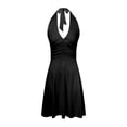 thumbnail image 4 of Women Summer Sleeveless Neck Casual Dresses for Women Plus Size Spring Boho Floral with Business Casual Dress for Women Pocket Elastic Waist Ruffle Mini Dresses, 4 of 5