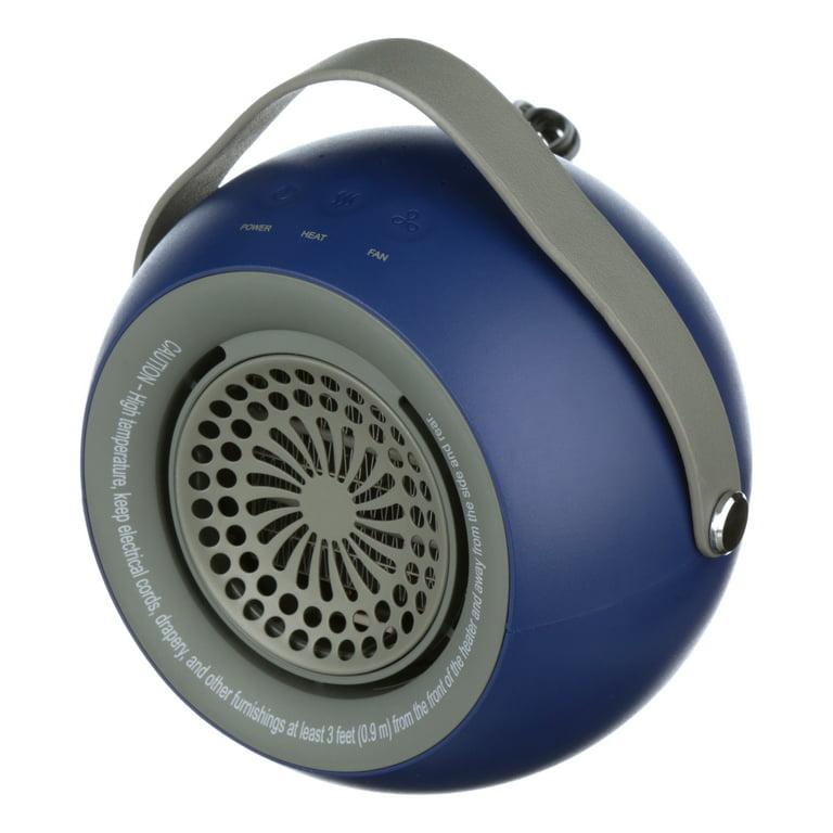 Mainstays Personal Mini Electric Ceramic Heater 350W Indoor, Washed Blue 