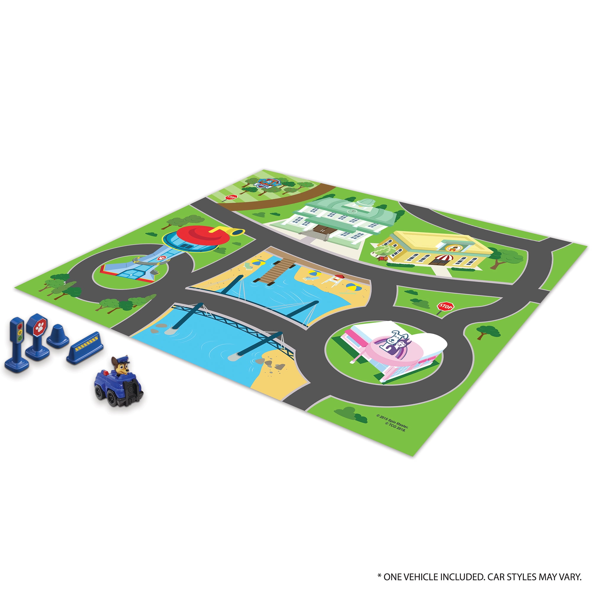 Imaginmat: Deluxe - Paw Patrol - Floor Playmat & Toy Car, 30.5 x 20.5", Character Vehicle & Road Accessories, Durable EVA Foam Mat, Licensed, Kids 3+
