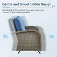 thumbnail image 5 of Behousewell Outdoor Glider Loveseat Sofa Wicker Rattan Glider Sofa,Patio 2 Seater Wicker Sofa with Thicking Back & Seat Cushions for Garden Balcony Backyard, 5 of 7