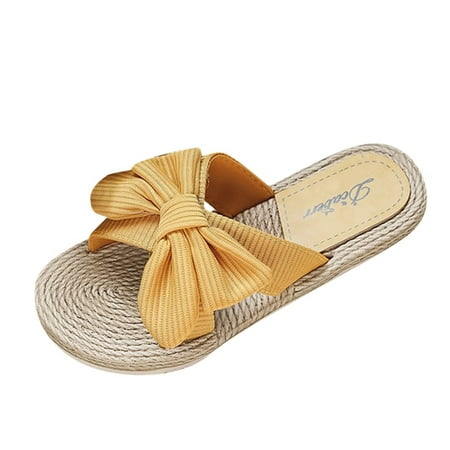 

Womens Sandals Beach Bottom Flat Flip Flop Sandal Pu Yellow 39