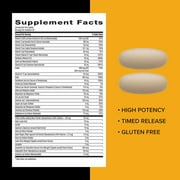 GNC Mega Men Energy and Metabolism Multivitamin Caplets, Clinically Proven to Feel Better, Timed Release, Calorie Burn, Focus, Caffeine, Thermogenic, Immune, B Vitamins, 180 Count