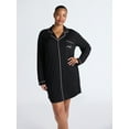 thumbnail image 2 of Joyspun Women's Dreamy Soft Collection Notch Collar Sleepshirt with Long Sleeves, Sizes S-4X, 2 of 5