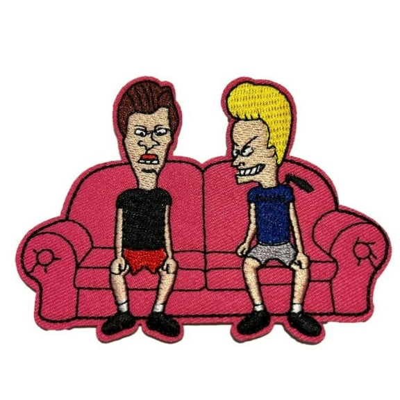 Beavis and Butthead on Couch Embroiderd 4 Inch Wide Iron On Patch