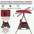 thumbnail image 5 of AECOJOY Steel Outdoor Patio Canopy Adjustable Steel Porch Swing Chair with Cover, Red, 5 of 8